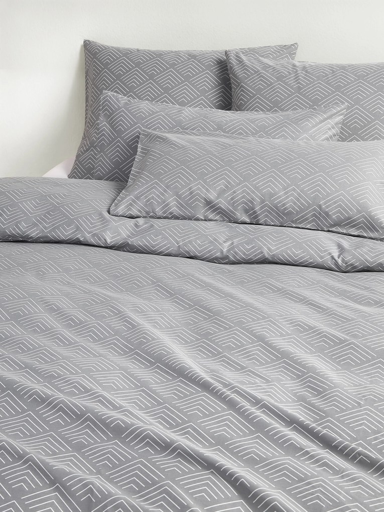 Katoenen dekbedovertrek Milano met grafisch patroon