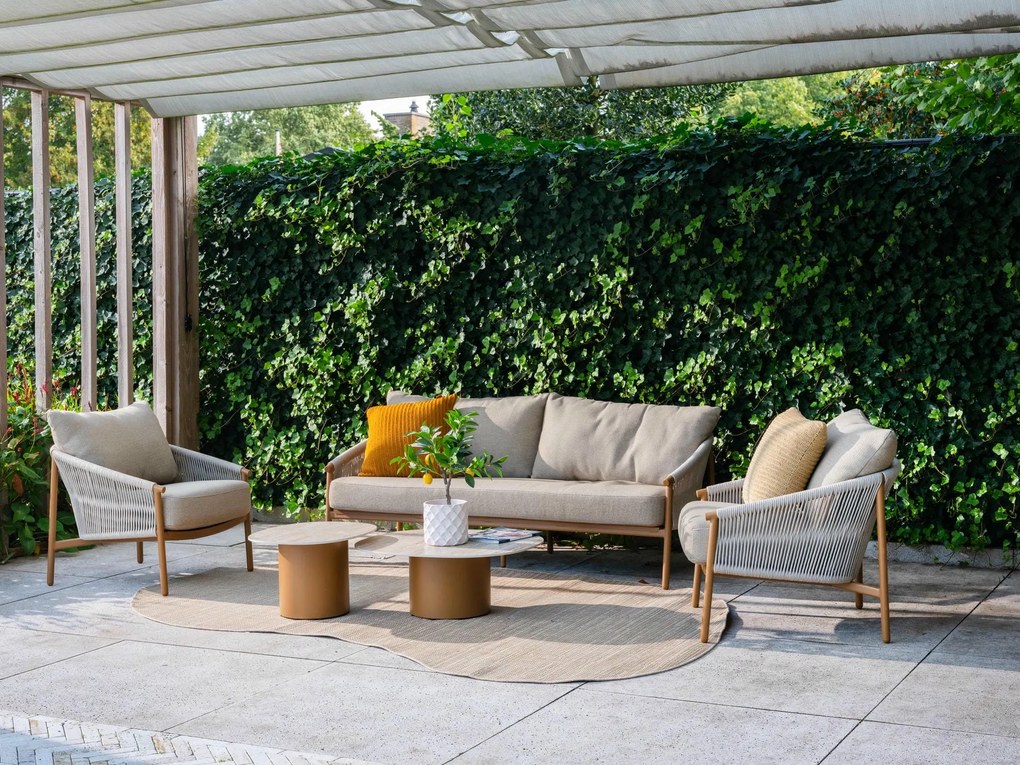 4 Seasons Outdoor Milos loungeset amber Loungeset taupe weerbestendig