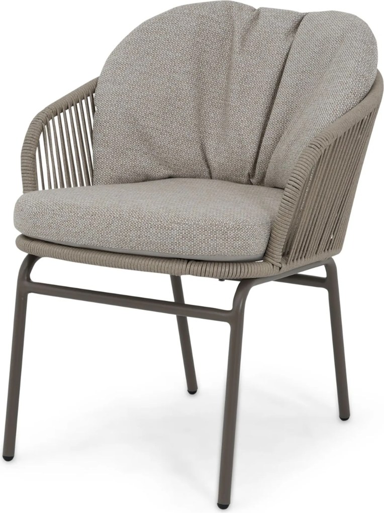Tuinset Ronde Tuintafel 6 personen 150 cm Rope Taupe  Coco Livo/Arancia