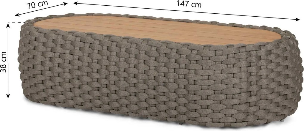 Stoel en Bank Loungeset 5 personen Rope Taupe  Santika Furniture Santika