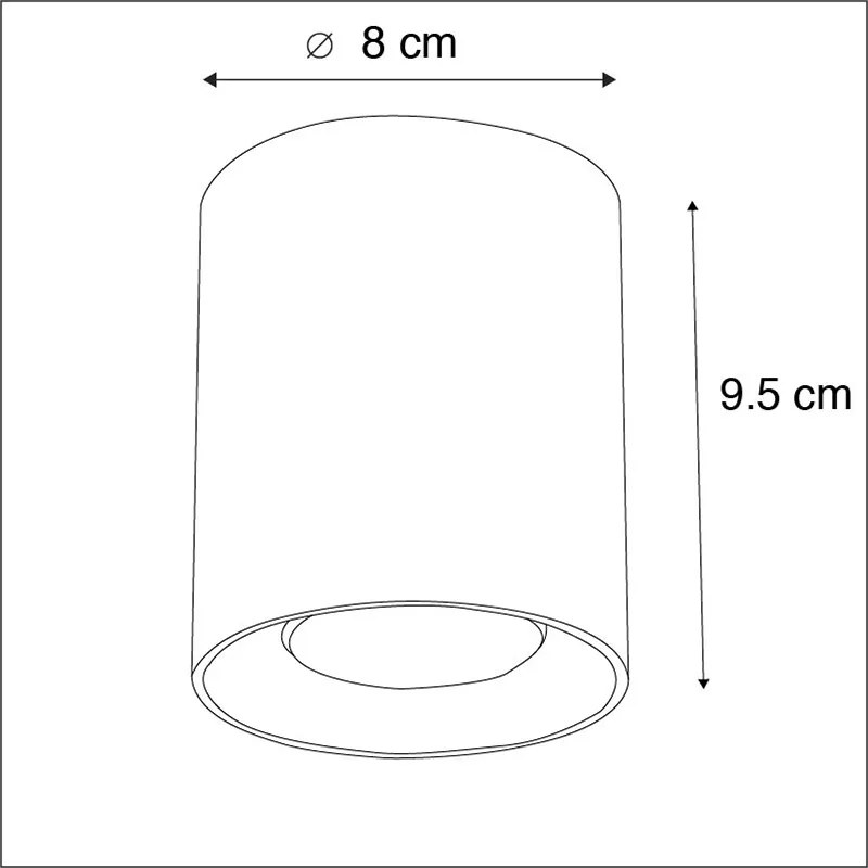 Smart zwart goud incl. WiFi GU10 - Tubo Modern, Design GU10 rond Binnenverlichting Lamp