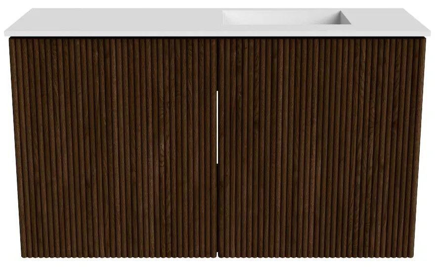 Mondiaz Joya 70cm toiletmeubel walnut met wastafel faye rechts zonder kraangat talc