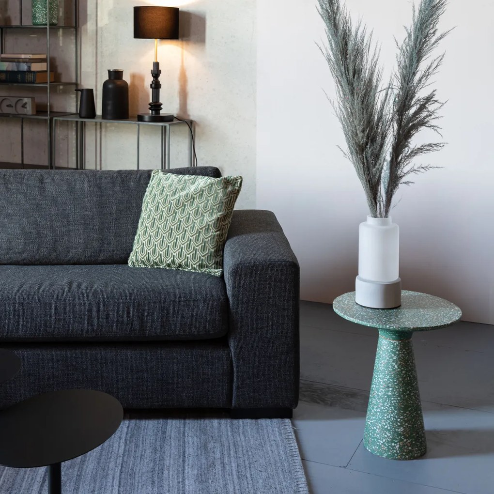 Zuiver Victoria Green Terrazzo Bijzettafel Rond - Groen - 41 X 41cm.