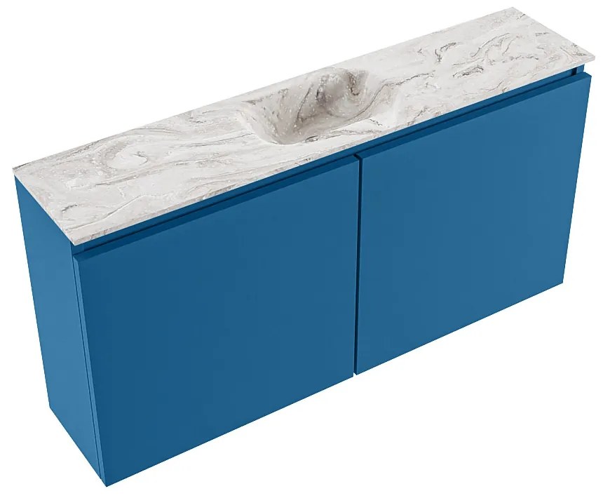 Mondiaz Ture DLux toiletmeubel 100cm jeans met wastafel glace midden zonder kraangat