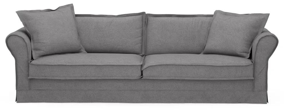 Rivièra Maison - Carlton Sofa 3,5 Seater, oxford weave, Steel Grey - Kleur: grijs