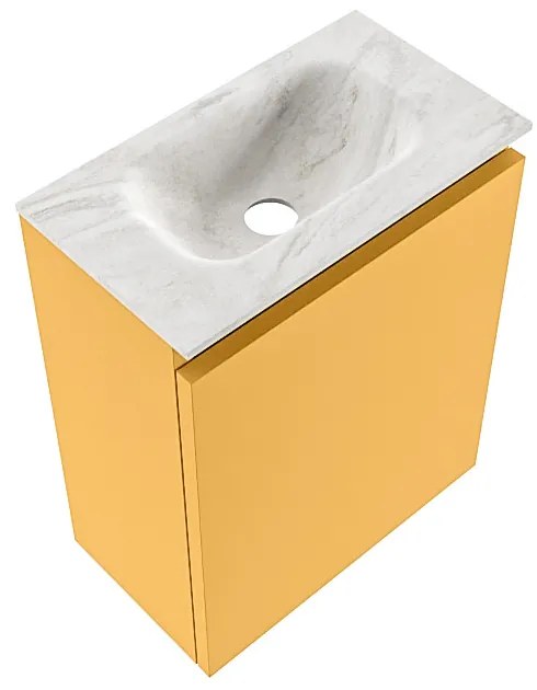 Mondiaz Ture DLux toiletmeubel 40cm ocher met wastafel ostra midden zonder kraangat