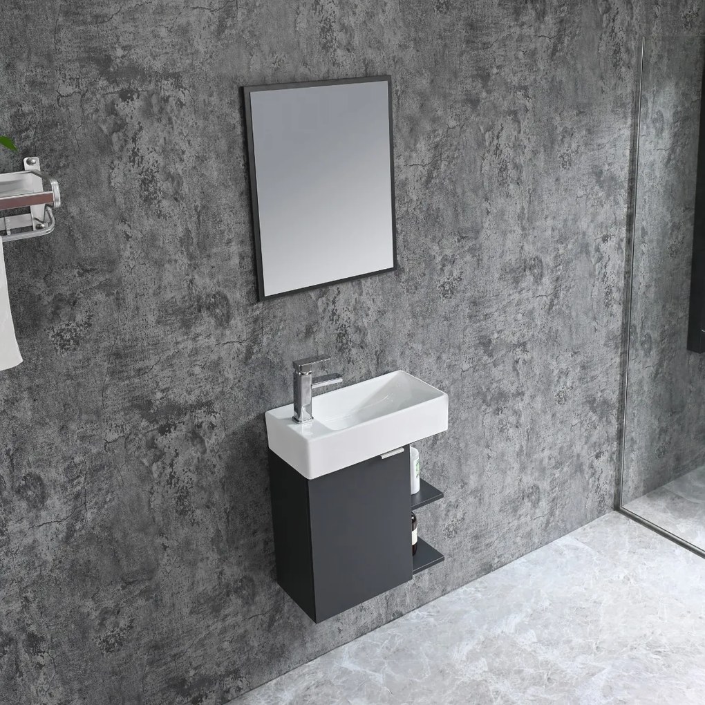 Badstuber Spring toiletmeubel 50x60cm grijs met spiegel