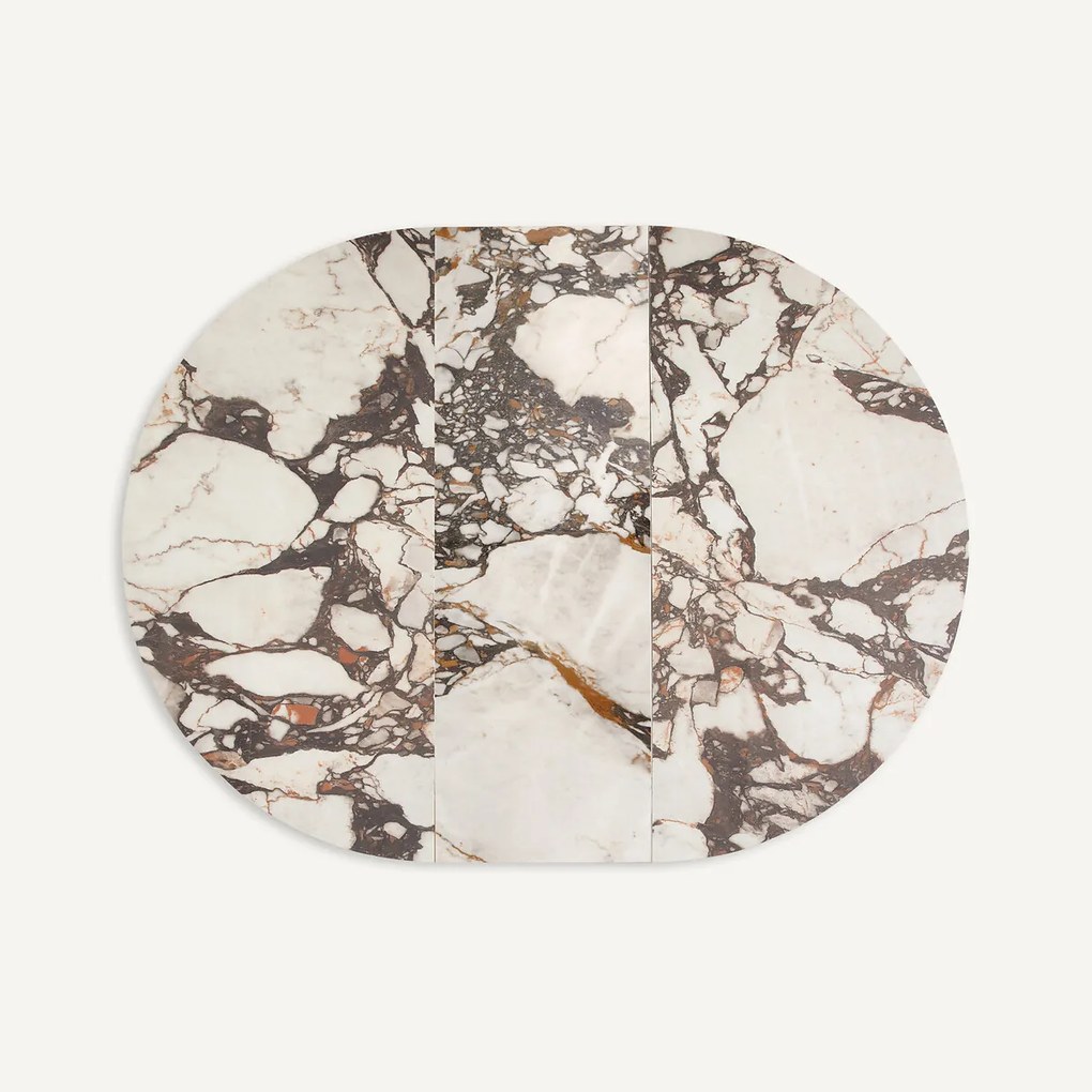 Uitschuifbaar rond tafelblad van keramiek, diameter 135 tot 180 cm, EXTENDO