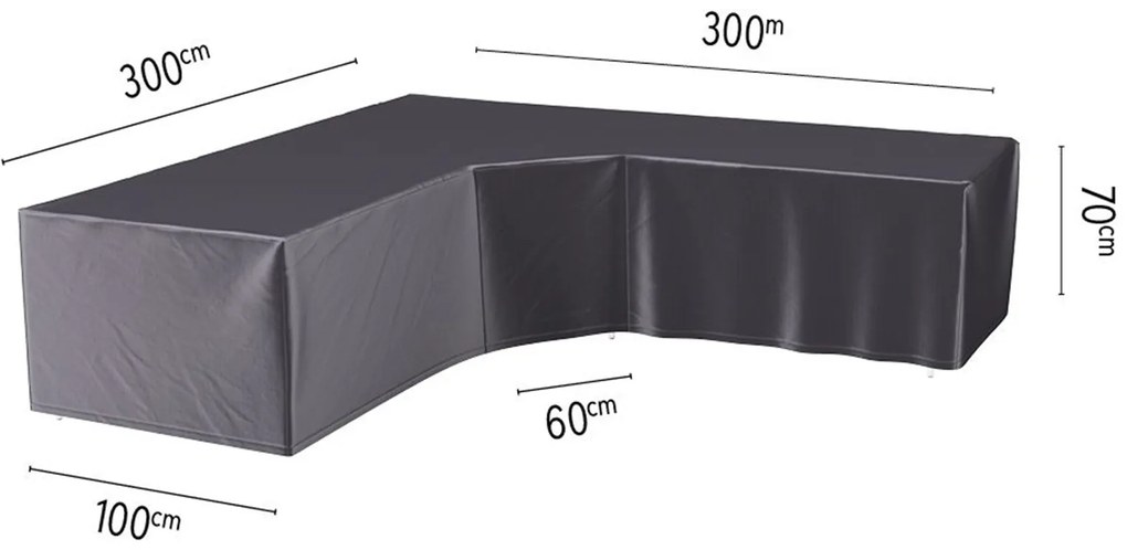 Platinum Aerocover loungesethoes 300x300 cm - L-vorm trapeze
