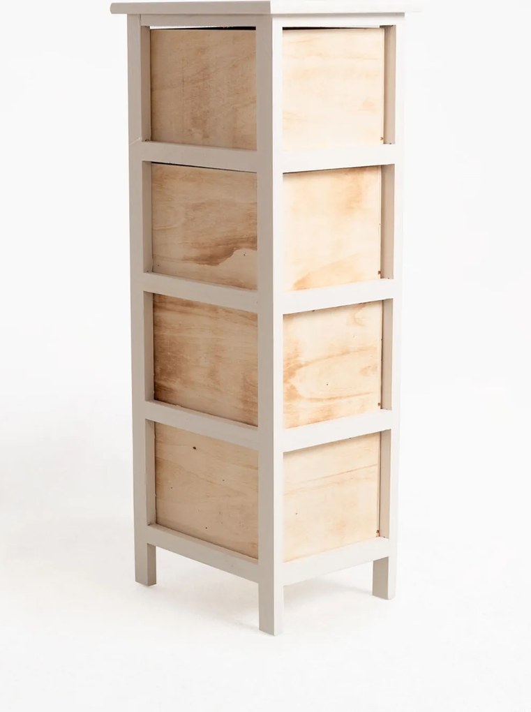 Hulpmeubilair Cloak Wit, Smal, 4 laden