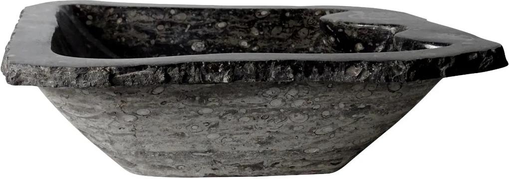 Bruin marmeren waskom | Eeuwenoud Goniatiet Fossiel | 45,5 x 49,5 x 13,5 cm