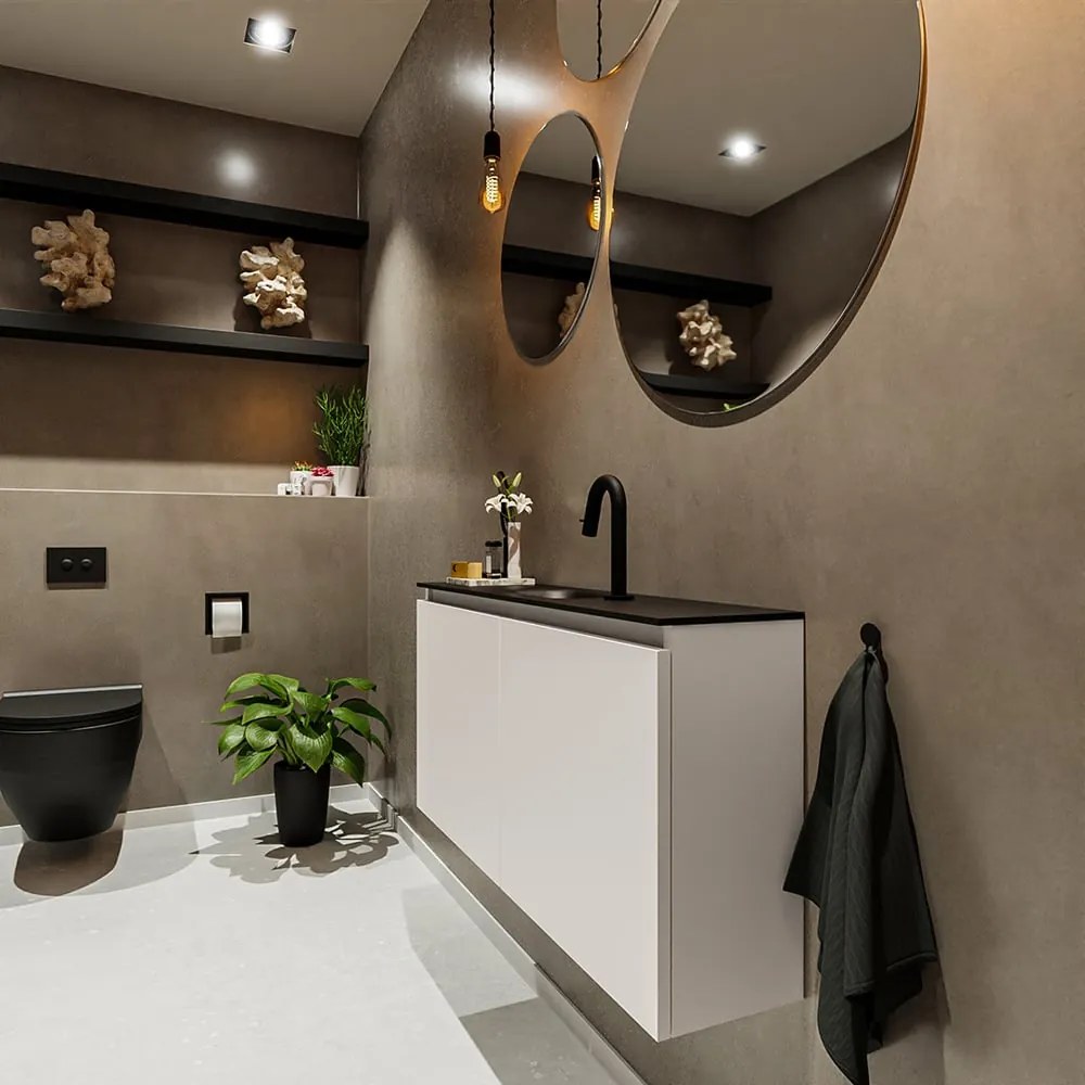 Mondiaz Ture 100cm toiletmeubel linen met wastafel urban midden 1 kraangat