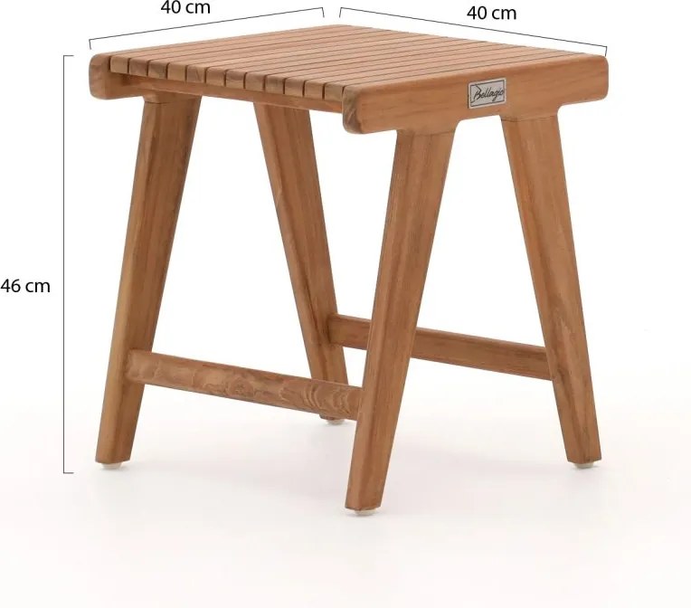 Bistro- en balkonset Bellagio  | 2 personen | Tuinset teakhout | 3-delig | Kees Smit Tuinmeubelen