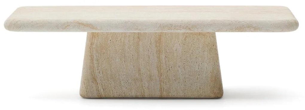 Kave Home Drasi Design Salontafel Beige Cement Travertin - 140 X 70cm.