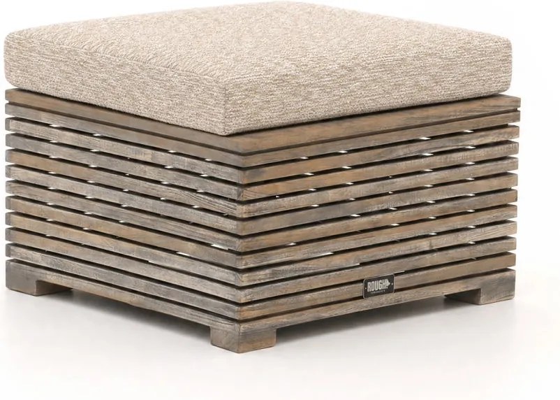 Voetenbank tuin | ROUGH-C | Teakhout | Taupe/Bruin | 60x60cm | Kees Smit Tuinmeubelen