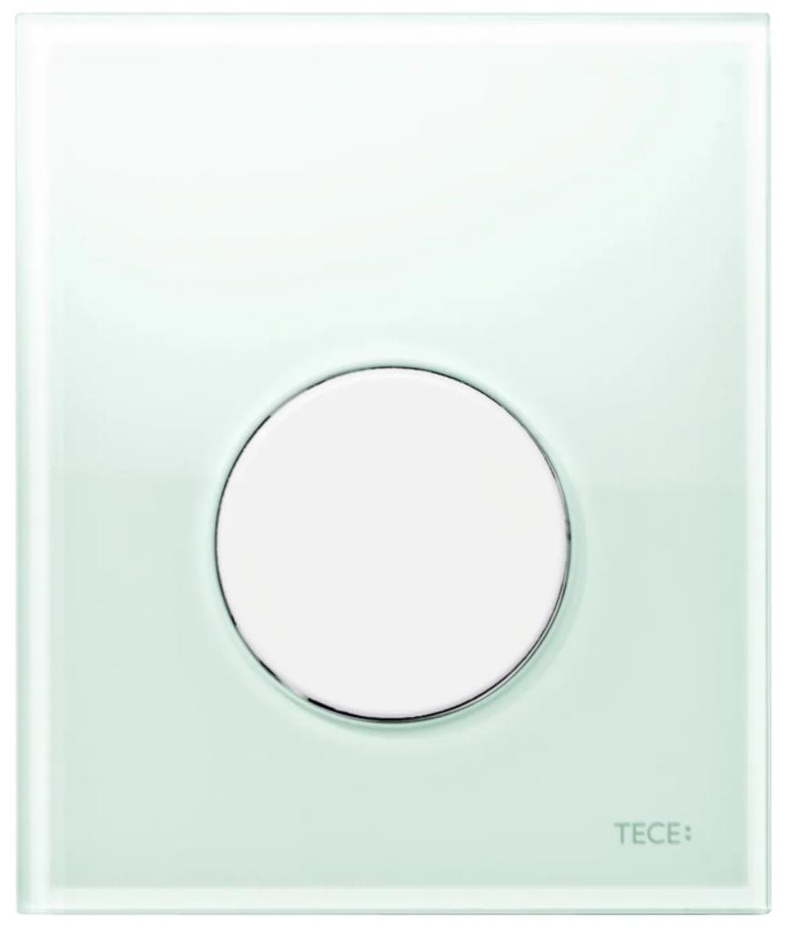 Urinoir Bedieningsplaat TECE Loop Glas Mintgroen 10,4x12,4 cm (met witte toets)