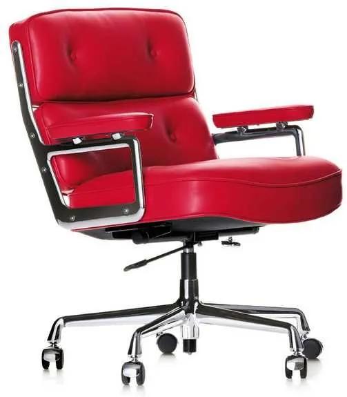 Vitra Lobby Chair ES 104 bureaustoel leer rood