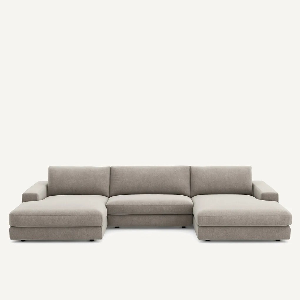 5-zits panoramabank fluweel chenille, Skander