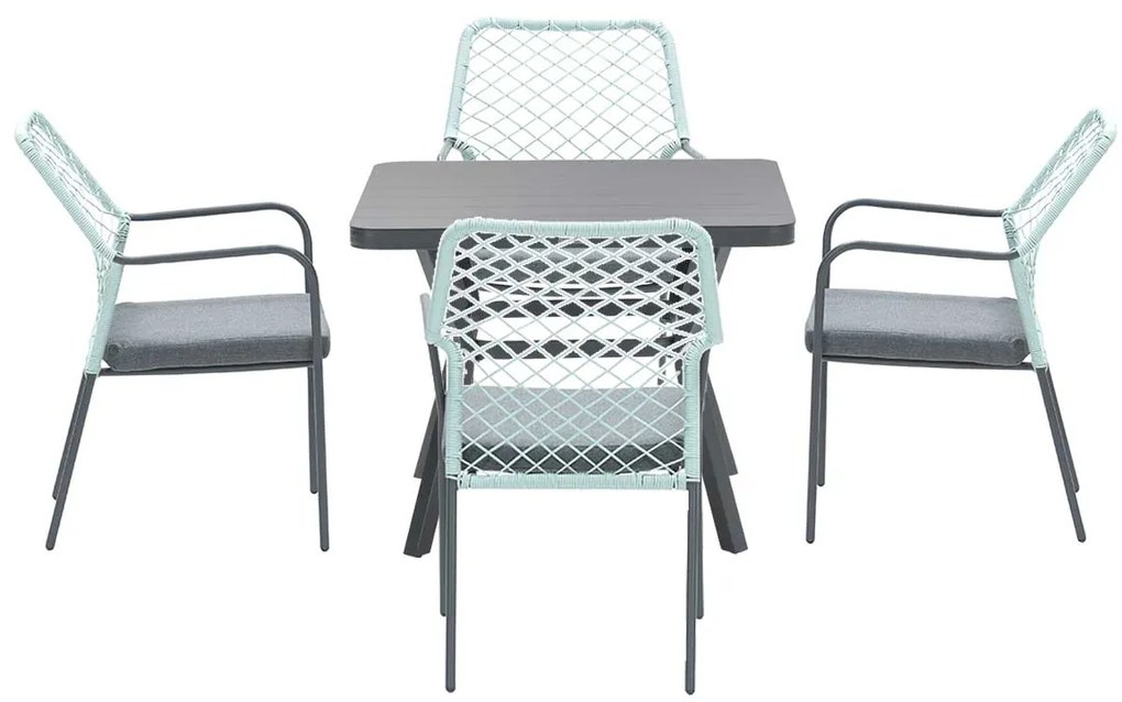 Garden Impressions Ross tuinset 5-delig zacht groen - Mina tuintafel 90x90 cm