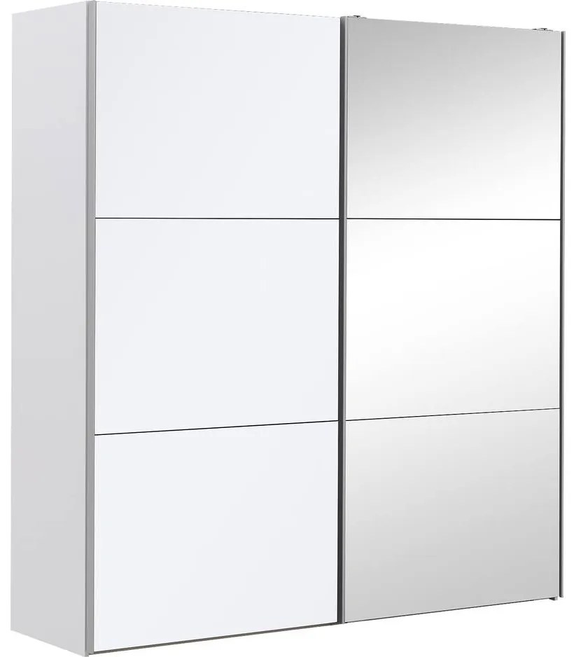 Goossens Kledingkast Easy Storage Sdk, 203 cm breed, 220 cm hoog, 1x 3 paneel glas schuifdeur li en 1x 3 paneel spiegel schuifdeur re