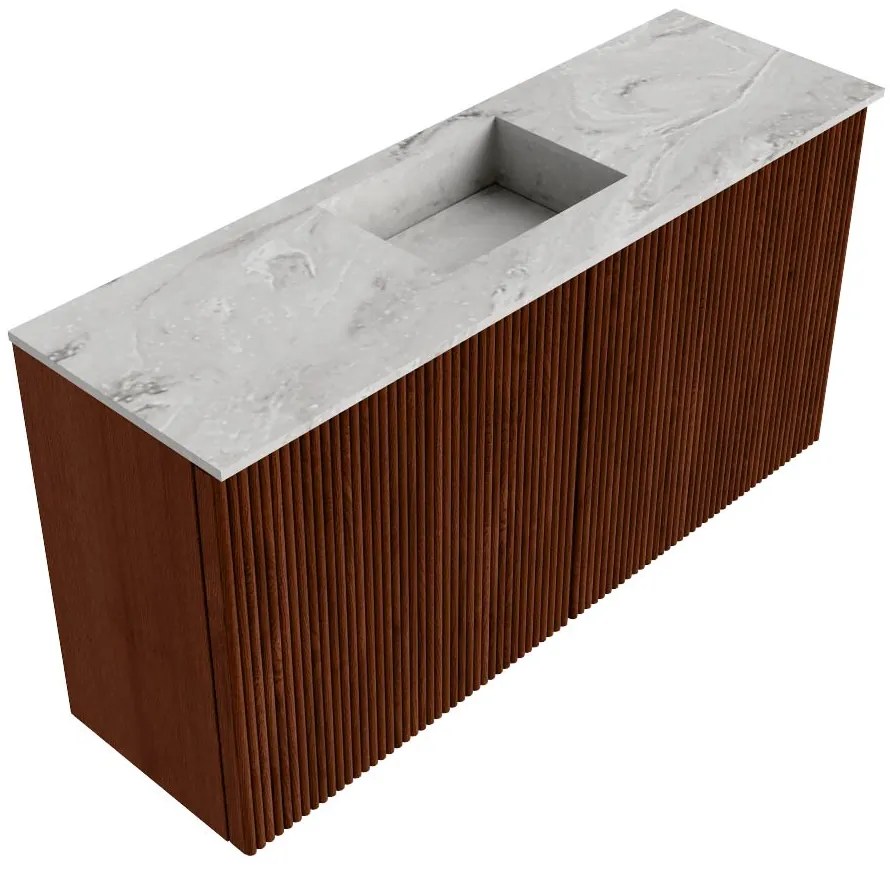 Mondiaz Joya DLux 80cm toiletmeubel ruby met wastafel faye midden zonder kraangat glace