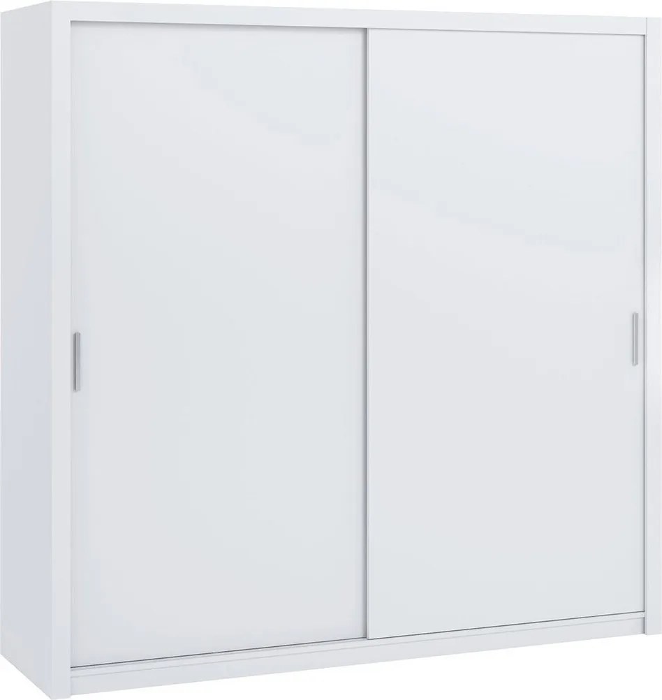 Kledingkast Catromi 109, Wit, 215x220x62cm, 184 kg, Kledingkast deuren: Schuivend, Aantal planken: 9, Aantal planken: 9