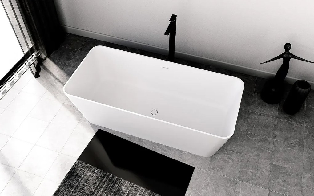 Polysan Leyla vrijstaand bad wit mat solid surface 170x80cm