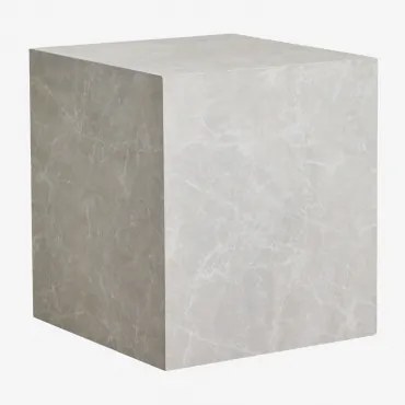 Vierkante Bijzettafel 45x45 Cm In Mdf Aria Wit Marmer - Sklum