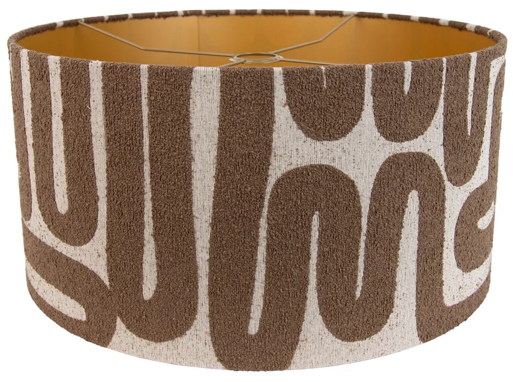 Stoffen lampenkap bruin met beige 50/50/25 Modern cilinder / rond rond