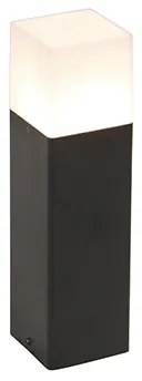 Buiten paaltje zwart opaal glas 30 cm grondpin en kabelmof - Denmark