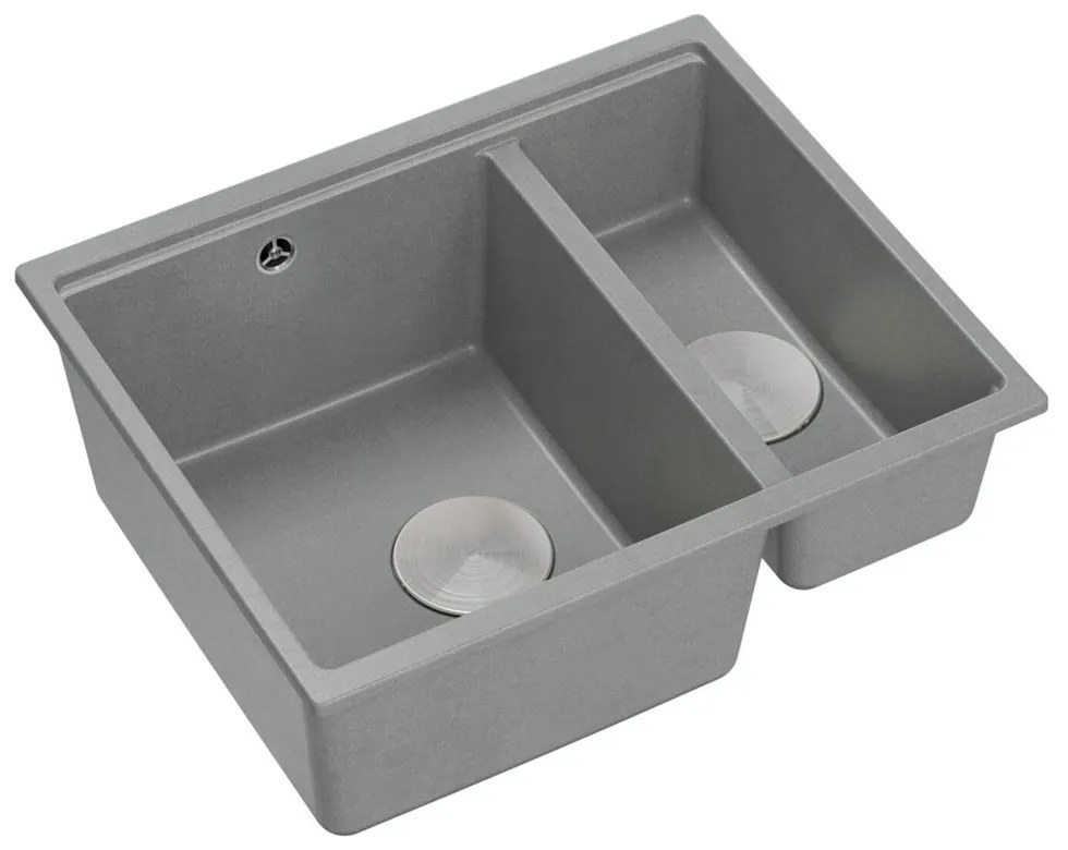 granieten spoelbak Logan 150 Grey Metallic