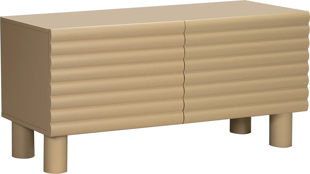Mat Tv-meubel Met Strepen Zand 120 Cm - 120x40x55cm.