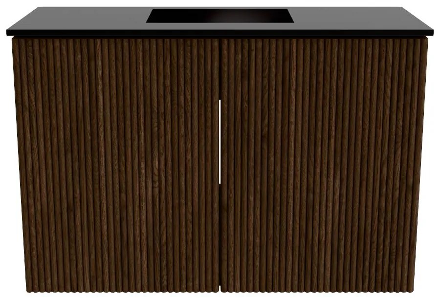 Mondiaz Joya 60cm toiletmeubel walnut met wastafel faye midden zonder kraangat urban