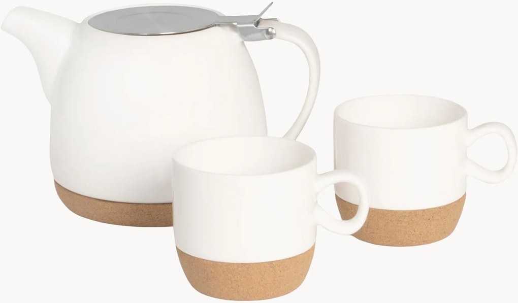 Porseleinen theeservies Milky, 3-delig