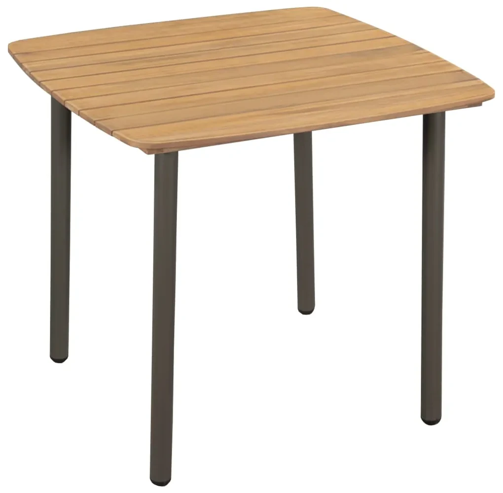 vidaXL Tuintafel 80x80x72 cm massief acaciahout en staal