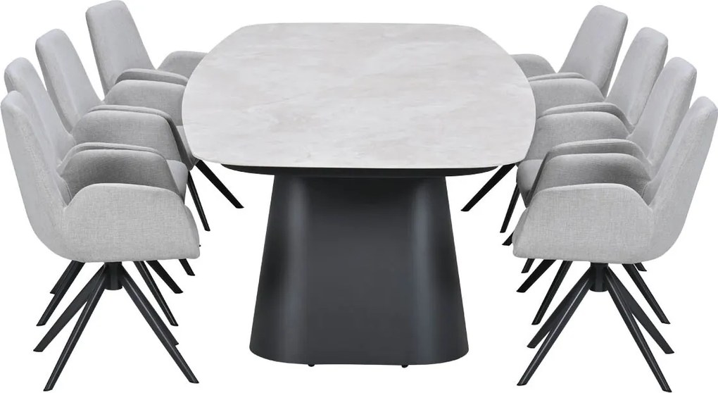 Garden Impressions Amalia tuinset draaibaar 9-delig - Noah tuintafel 320x120 cm