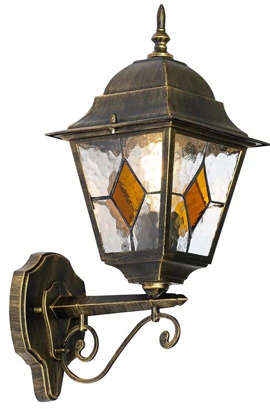 Vintage buiten wandlantaarn brons - Antigua Up Klassiek / Antiek E27 IP44 Buitenverlichting vierkant