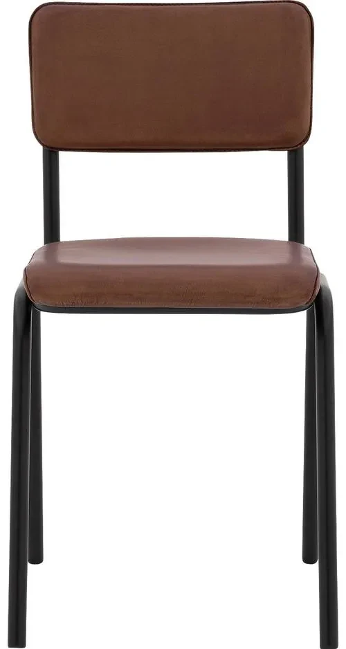 Goossens Eetkamerstoel Chaplin cognac leer leuning, urban industrieel