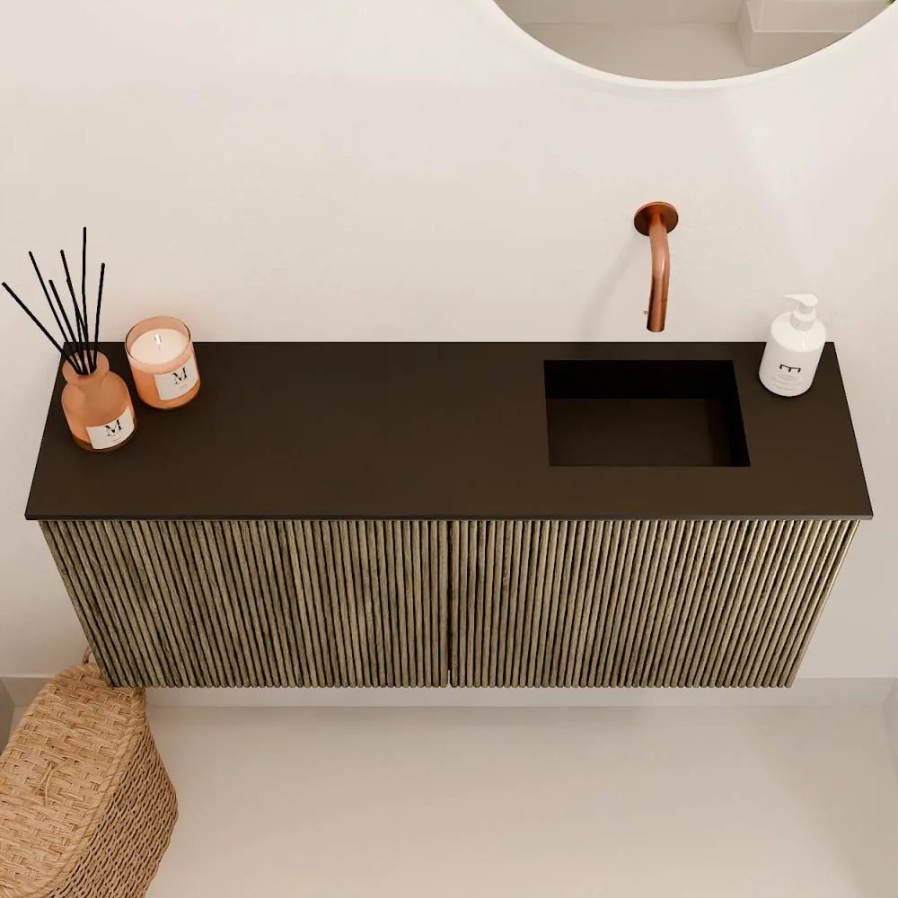 Mondiaz Joya 90cm toiletmeubel dusk met wastafel faye rechts zonder kraangat urban