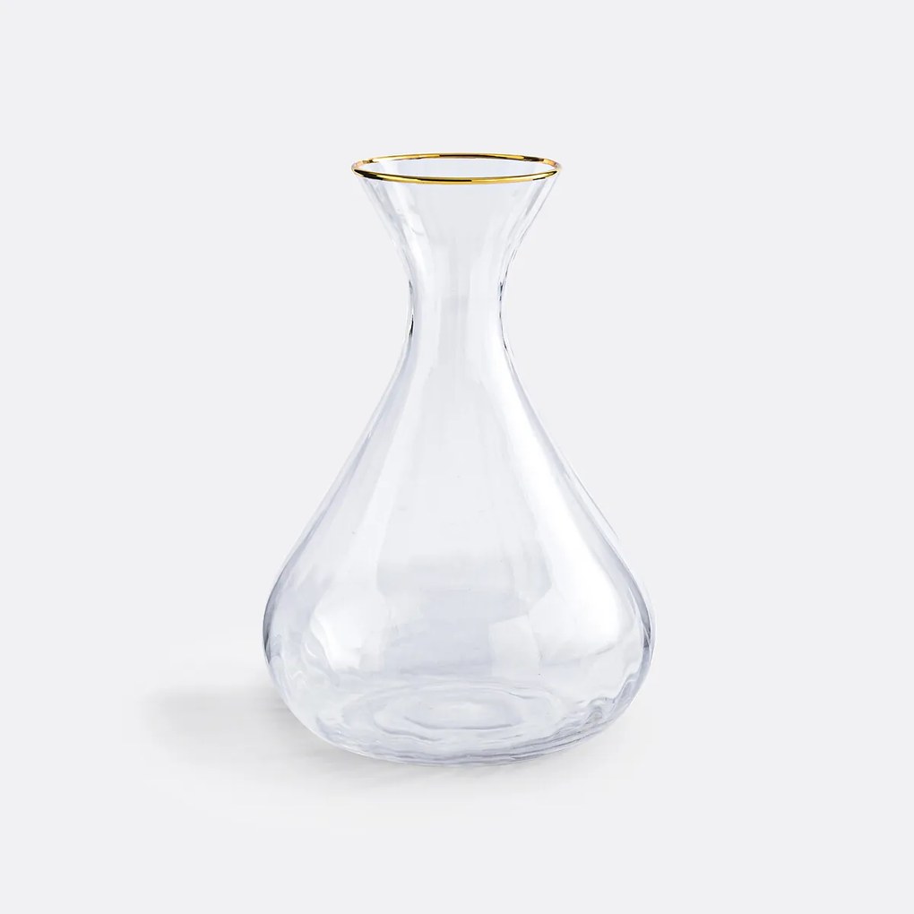 Decanteerkaraf in geribbeld glas, Lurik
