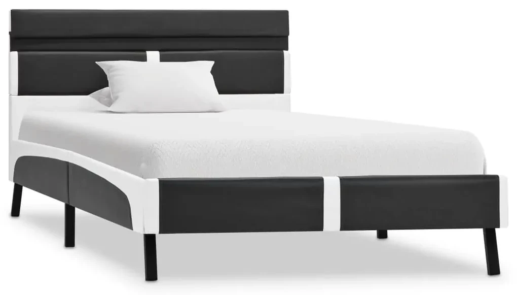 vidaXL Bedframe met LED kunstleer grijs 90x200 cm