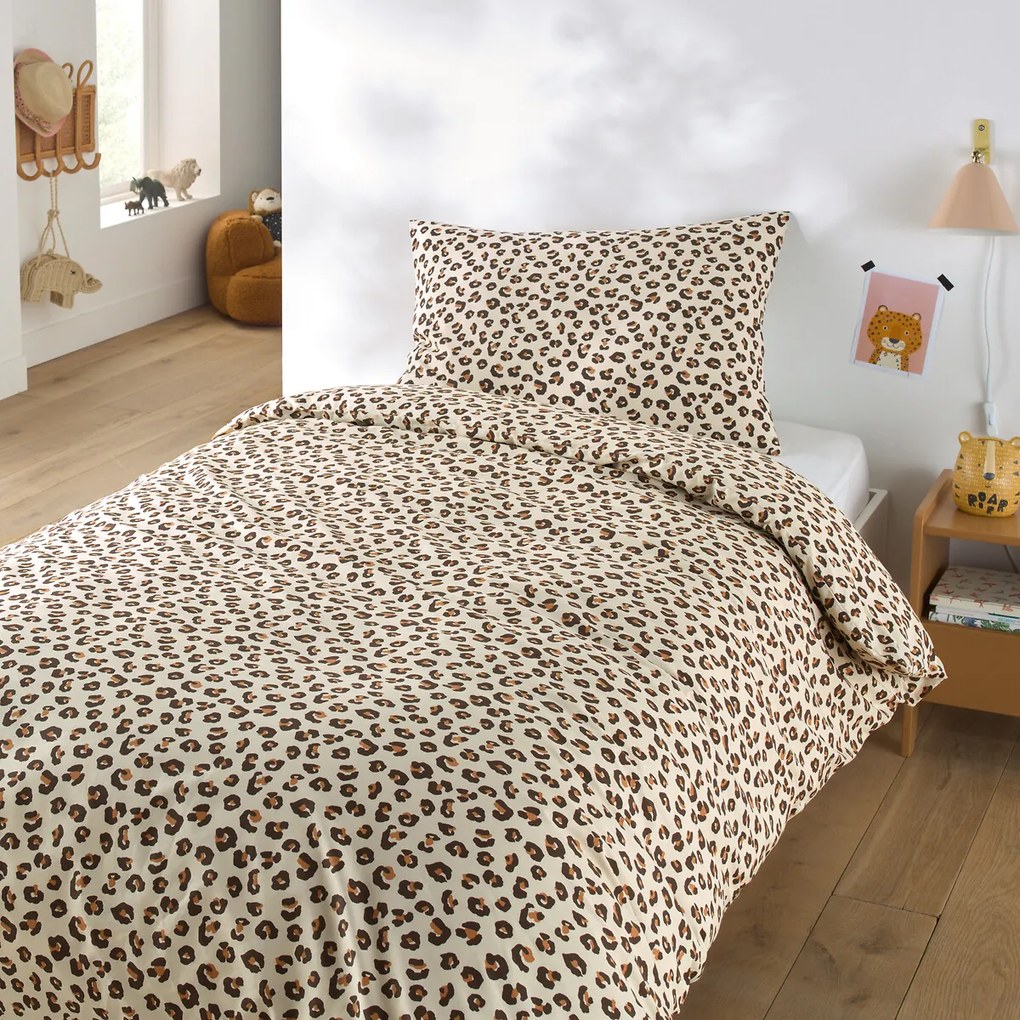 Katoenen bedset voor kinderen, rechthoekige kussensloop.Leopold