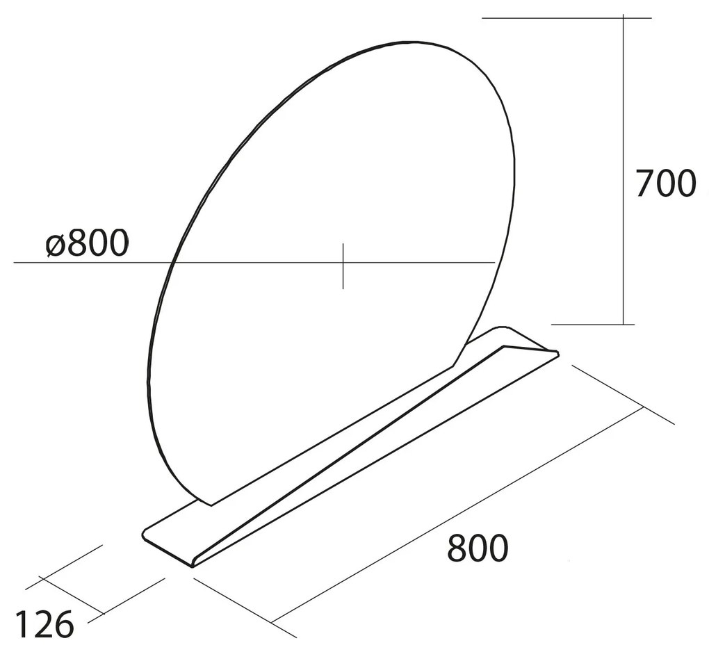 Muebles Sun spiegel met LED verlichting en spiegelplank 80cm