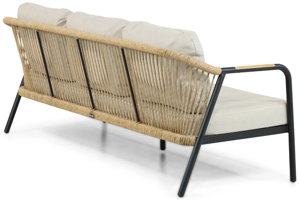 Stoel en Bank Loungeset 5 personen Aluminium/wicker Zwart Hartman Nice