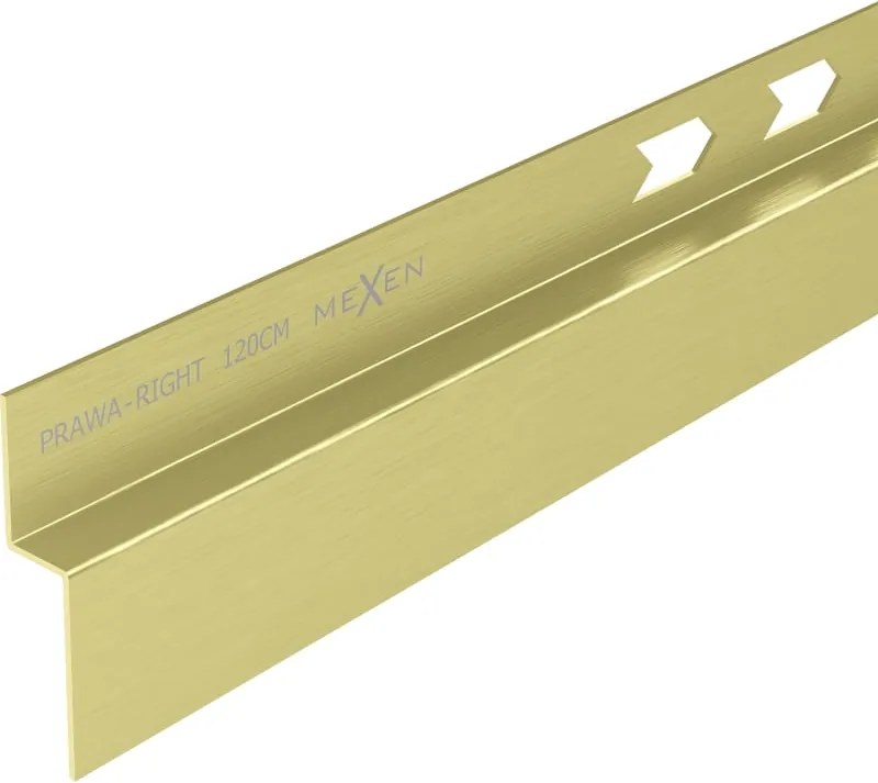 Mexen Line-B muurlijst met afschot 120 cm rechts, goud geborsteld - 185502120R
