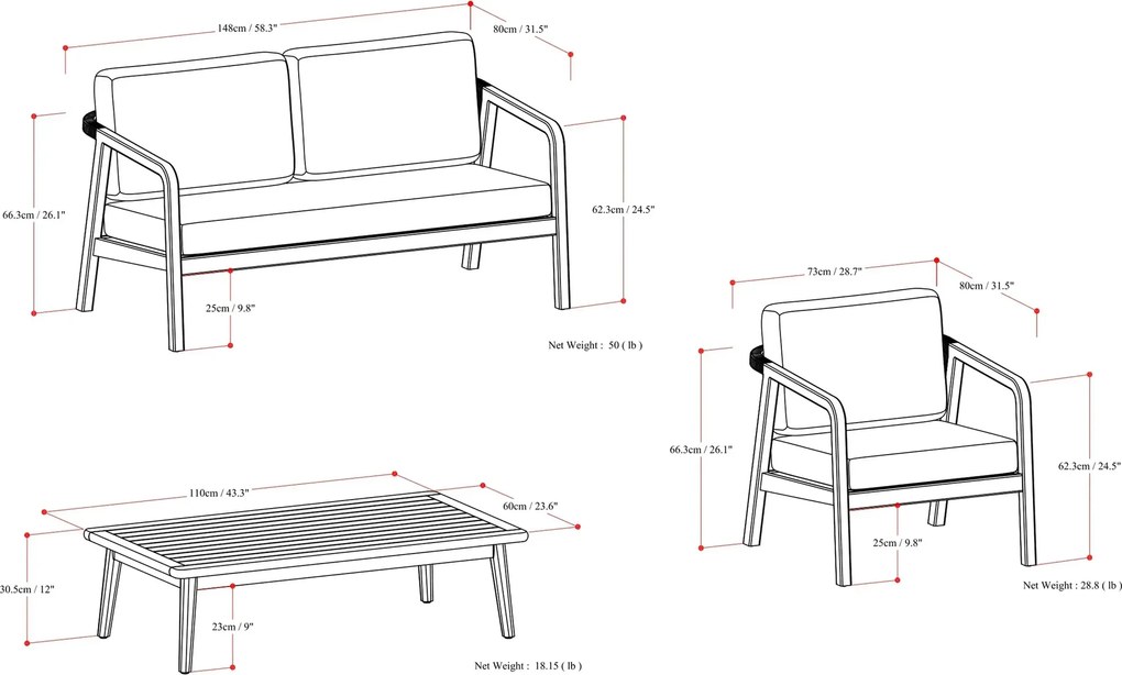 The Outsider Stoel-Bank Loungeset Palmetto | 4-zits | Rope & Acaciahout | The Outsider