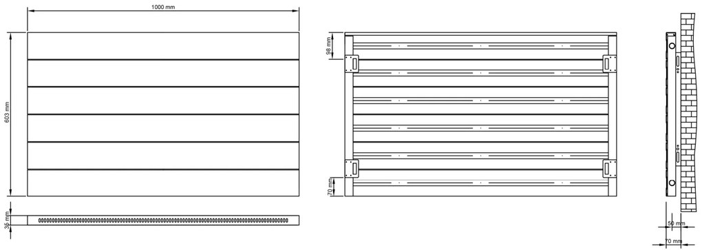 Eastbrook Berkeley radiator 100x60cm aluminium 690W antraciet