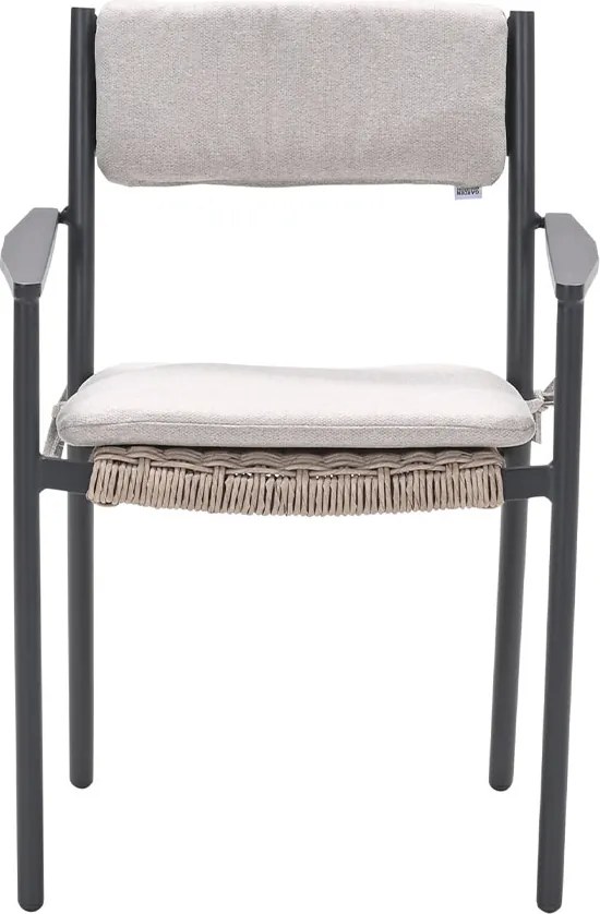 Garden Impressions Lily tuinstoel donker grijs - 4 stuks