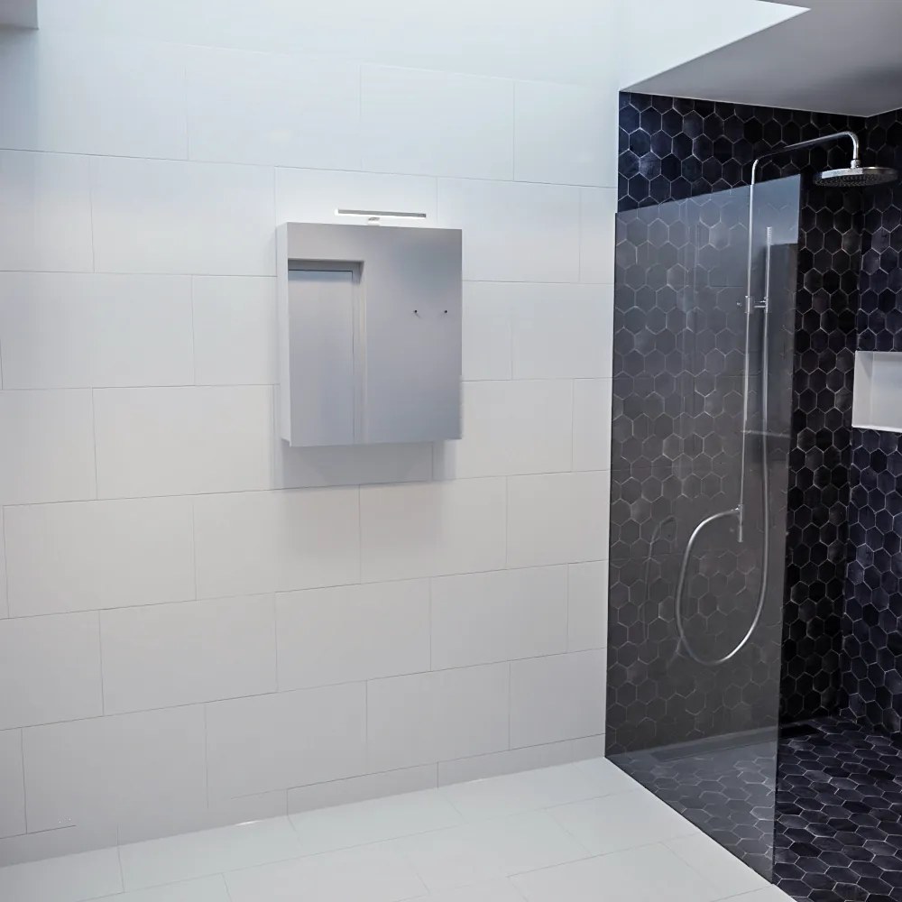 Mondiaz Cubb spiegelkast 50x70x16cm kleur talc met 1 deur