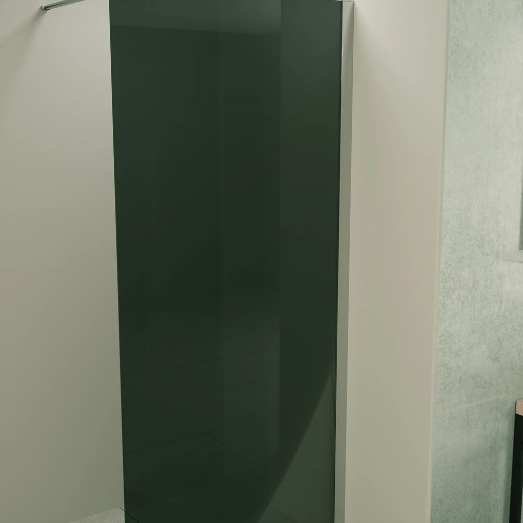 Mueller Slimline inloopdouche 80cm rookglas anti-kalk inclusief chroom profiel & stang